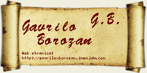 Gavrilo Borozan vizit kartica